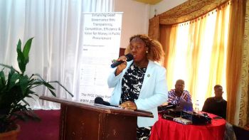 Executive Director, Atty. Jargbe Roseline Nagbe Kowo delivers welcome statement during the workshop

